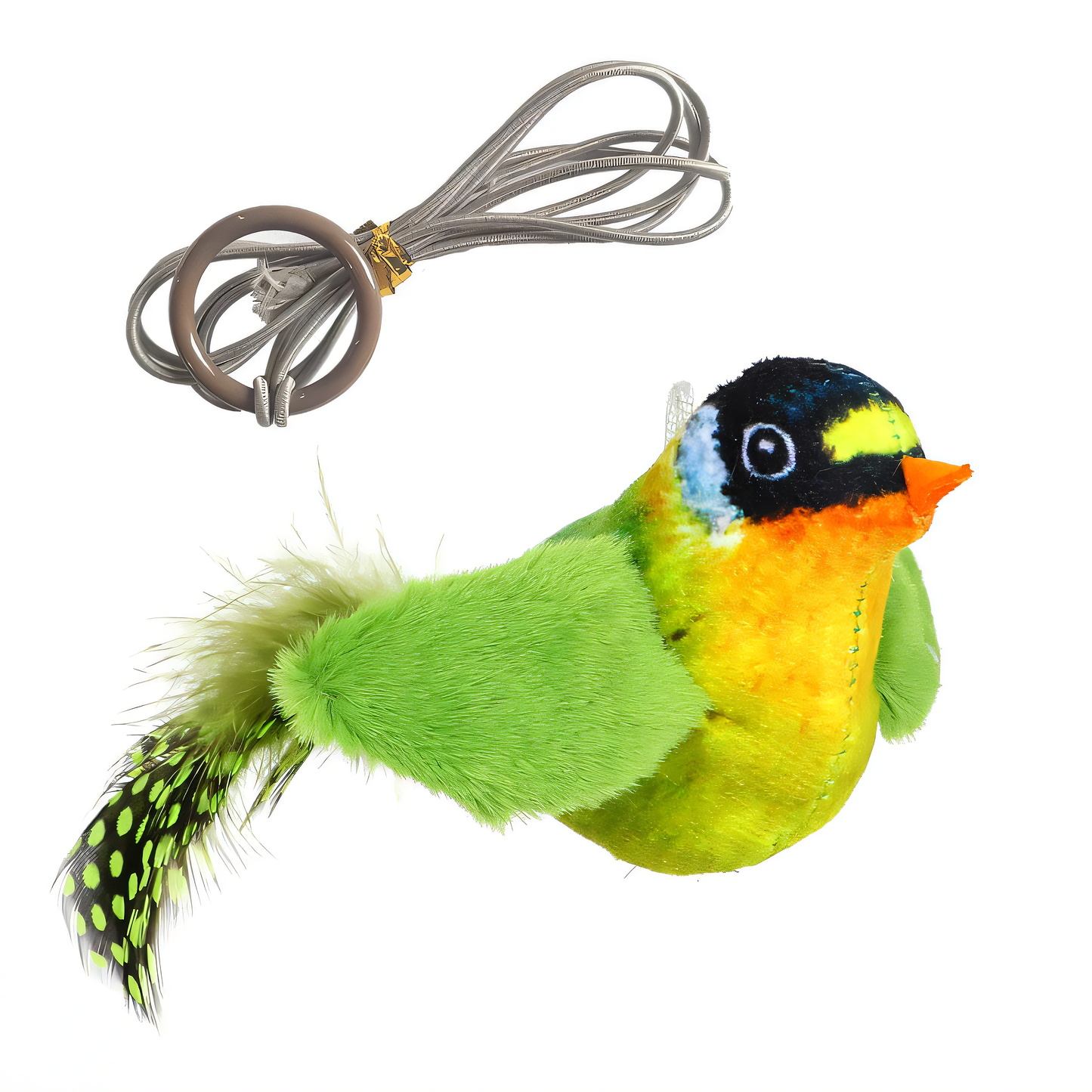 Jouets interactifs en peluche pour chats - Simulation d'oiseau musical